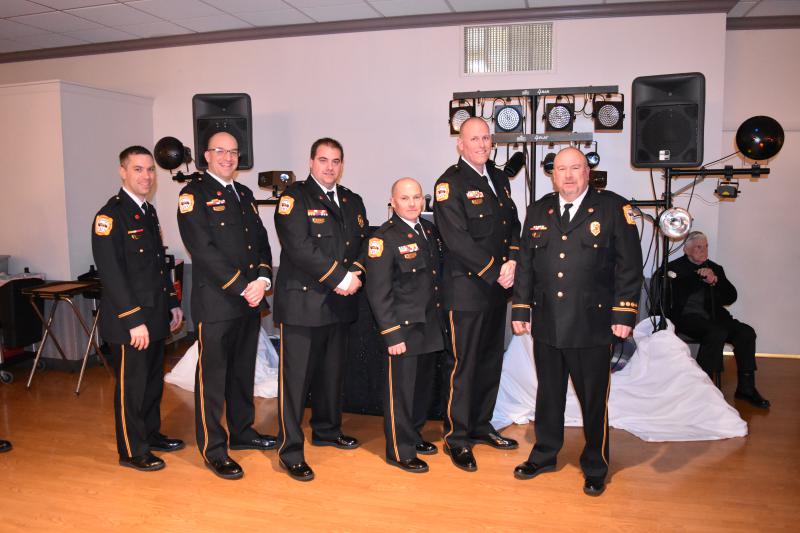 2016 Line Officers: L-R: Tim Barch, Lt2; Jeff Gooch, Lt1; Mike Hanks, Capt2; Dave Mack, Capt1; Larry Clutter, C2; Todd Rice, C1