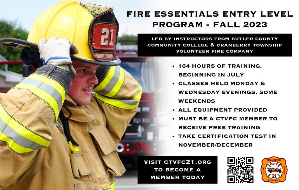 Essentials Class starting soon! - Cranberry Township Volunteer Fire Company